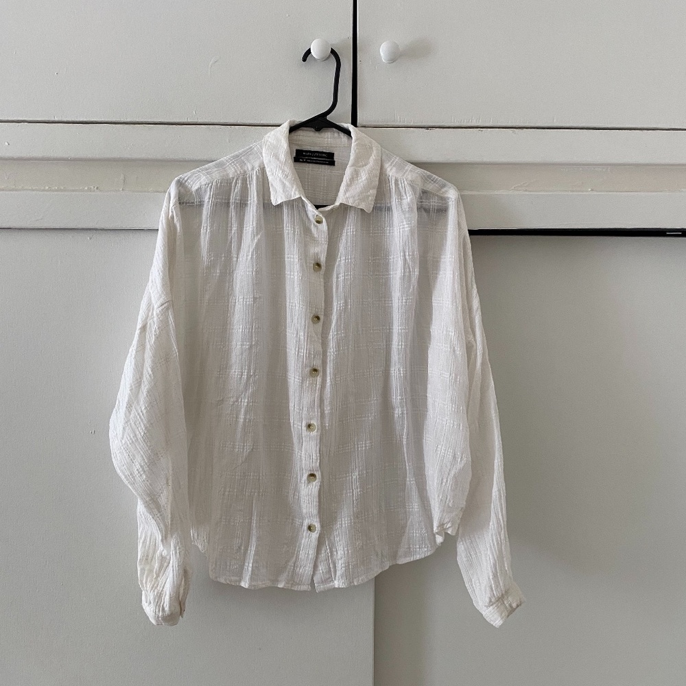 White Button Up Top